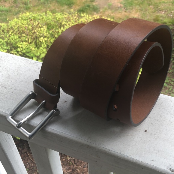 Boutique Size 2X (46-48) Smooth Leather Classic Brown Bright Silver HW $79 NEW - Picture 10 of 16